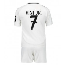 Real Madrid Vinicius Junior #7 Hemmaställ Barn 2024-25 Korta ärmar (+ Korta byxor)